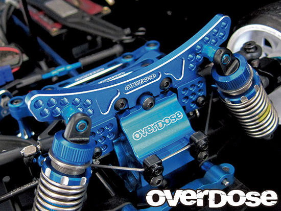 ラジドリ overdose  ショックタワー アルミフロントショックタワーFor ドリパケ/ブルー [(有)ウエルド]